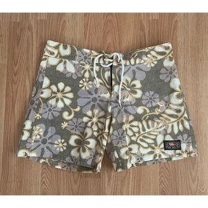 Floral Patterned Swim Coverup Shorts